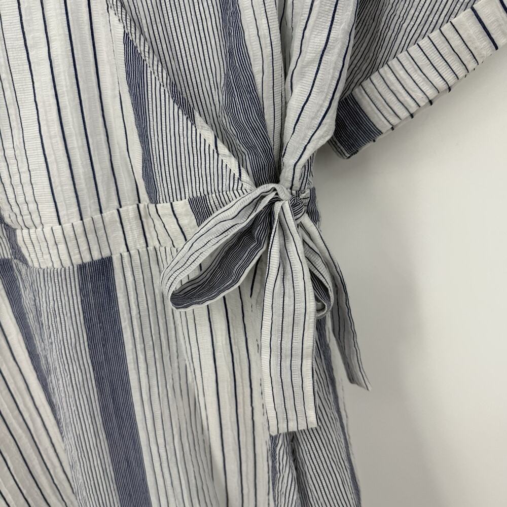 Sienna Sky Wrap Summer Dress M Women's Striped Coastal Resort Wear Casual Beachy - Picture 3 of 8